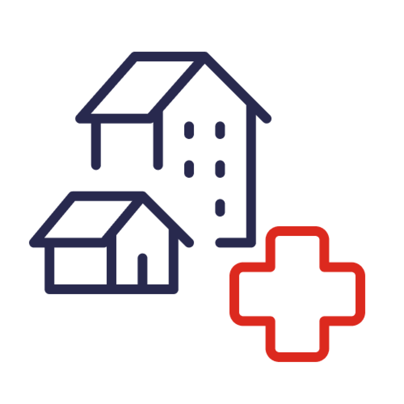 Houses and First Aid Icon