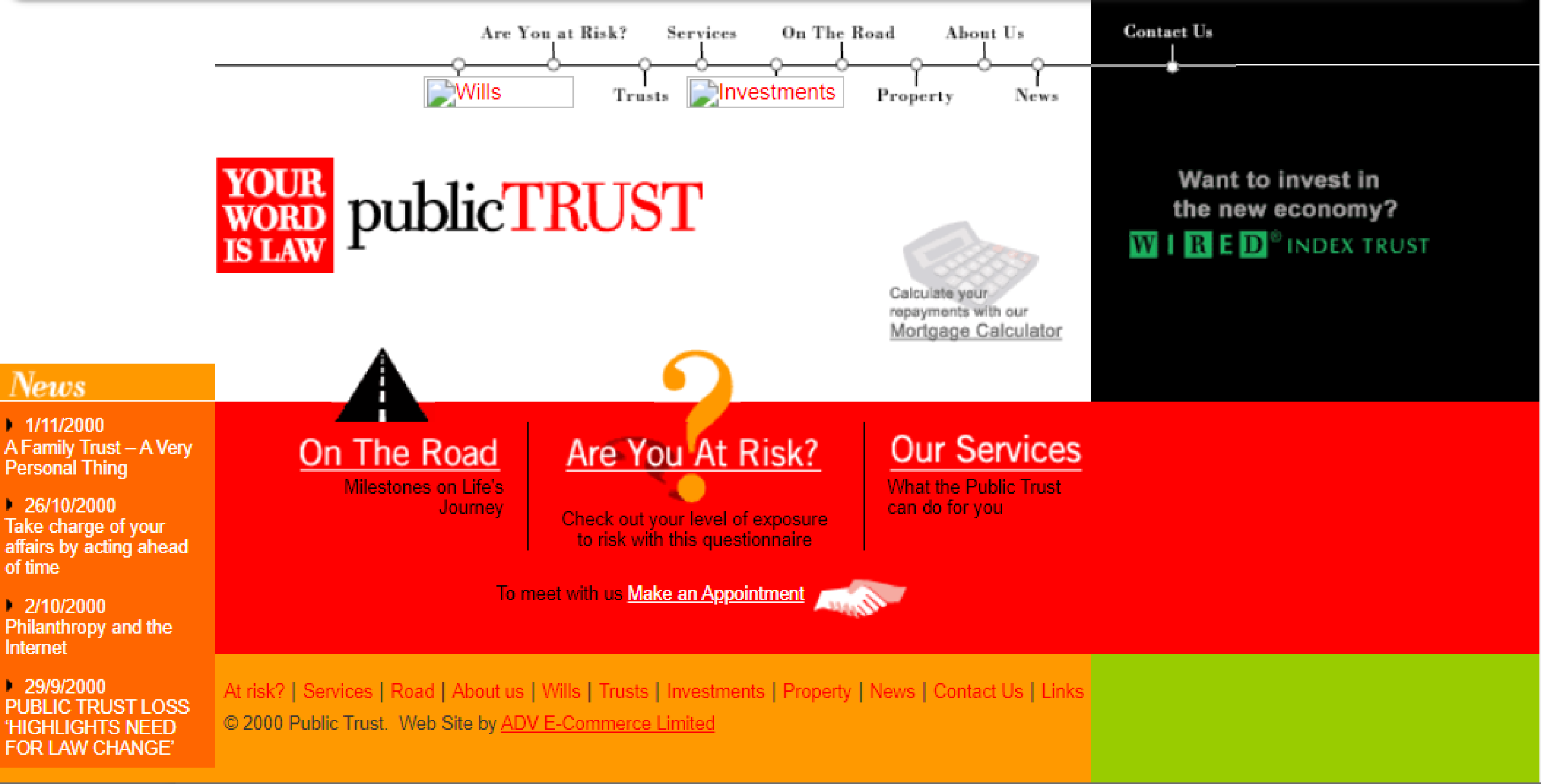 Public Trust's first website