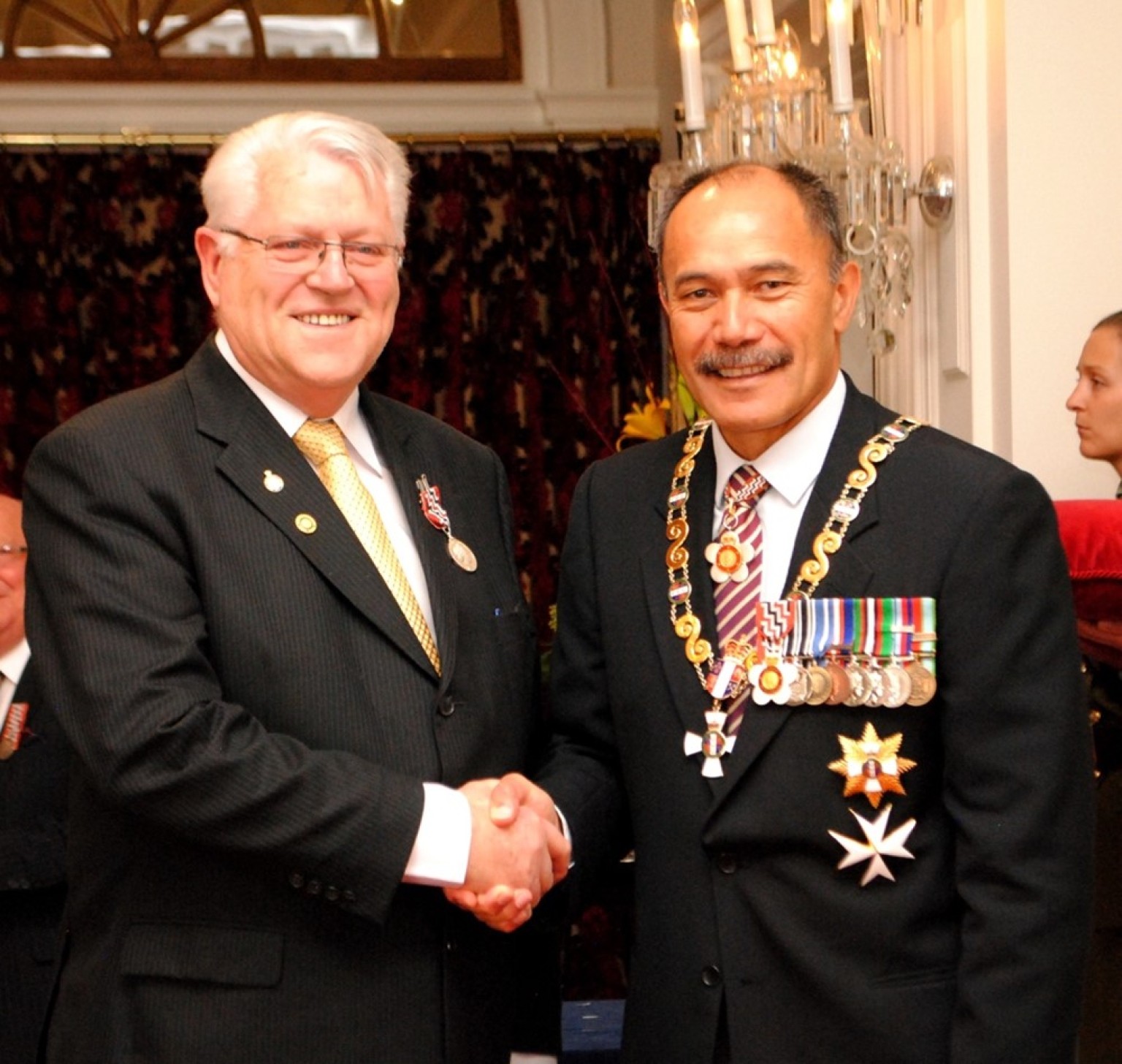 Patrick Waite was invested with the Queen’s Service Medal (QSM) for services to the community by Sir Jerry Mateparae, Governor-General of New Zealand, at Government House, Wellington, on 4 September 2012.